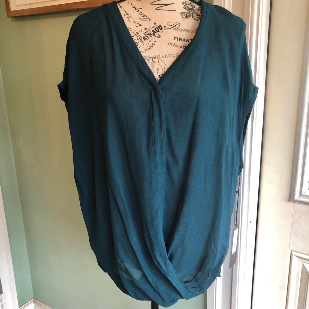 NWT Tina + Jo Faux Wrap Blouse